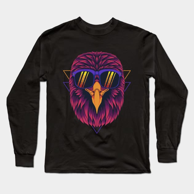 Eagle Head With Eyglasses, Eagle Long Sleeve T-Shirt by Hussar